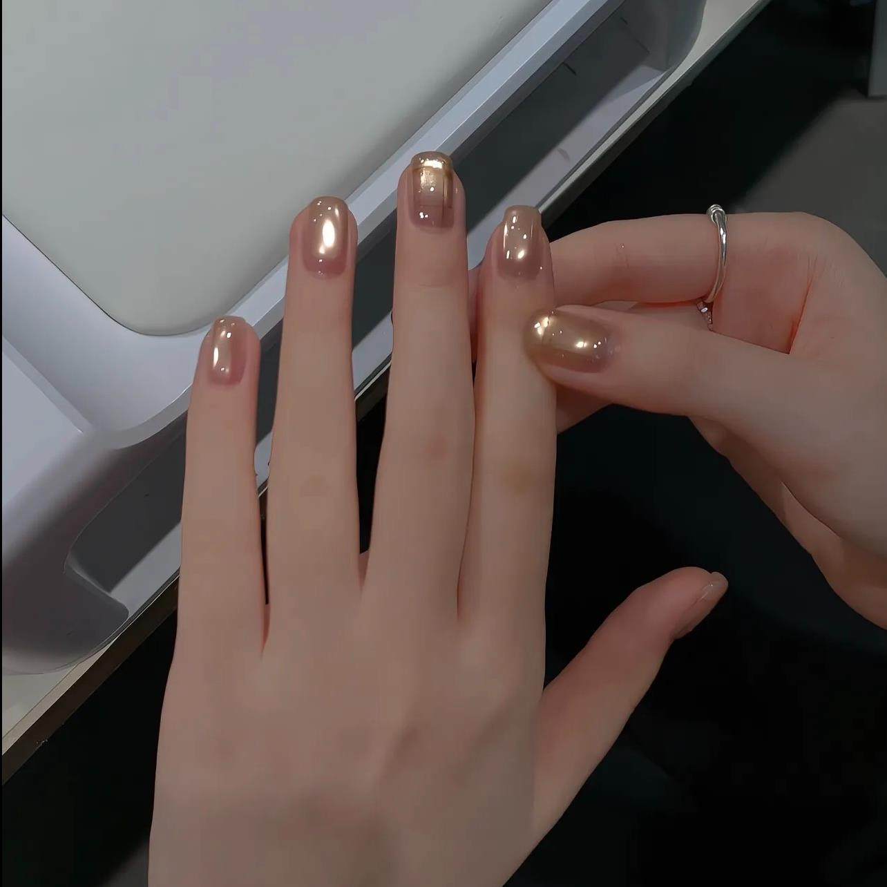 【琥珀金猫眼】纯手工穿戴甲秋冬琥珀金猫眼气质显白爆闪短款美甲,彩妆/香水/美妆工具,穿戴甲/甲片,淘宝优惠券,粉丝福利购,淘宝优惠卷