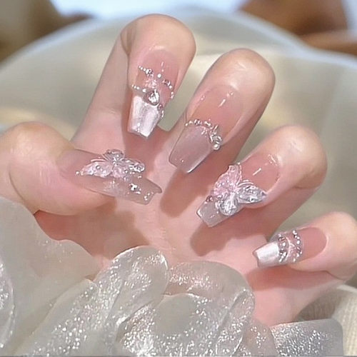 秋冬超仙蝶仙子纯手工猫眼穿戴甲