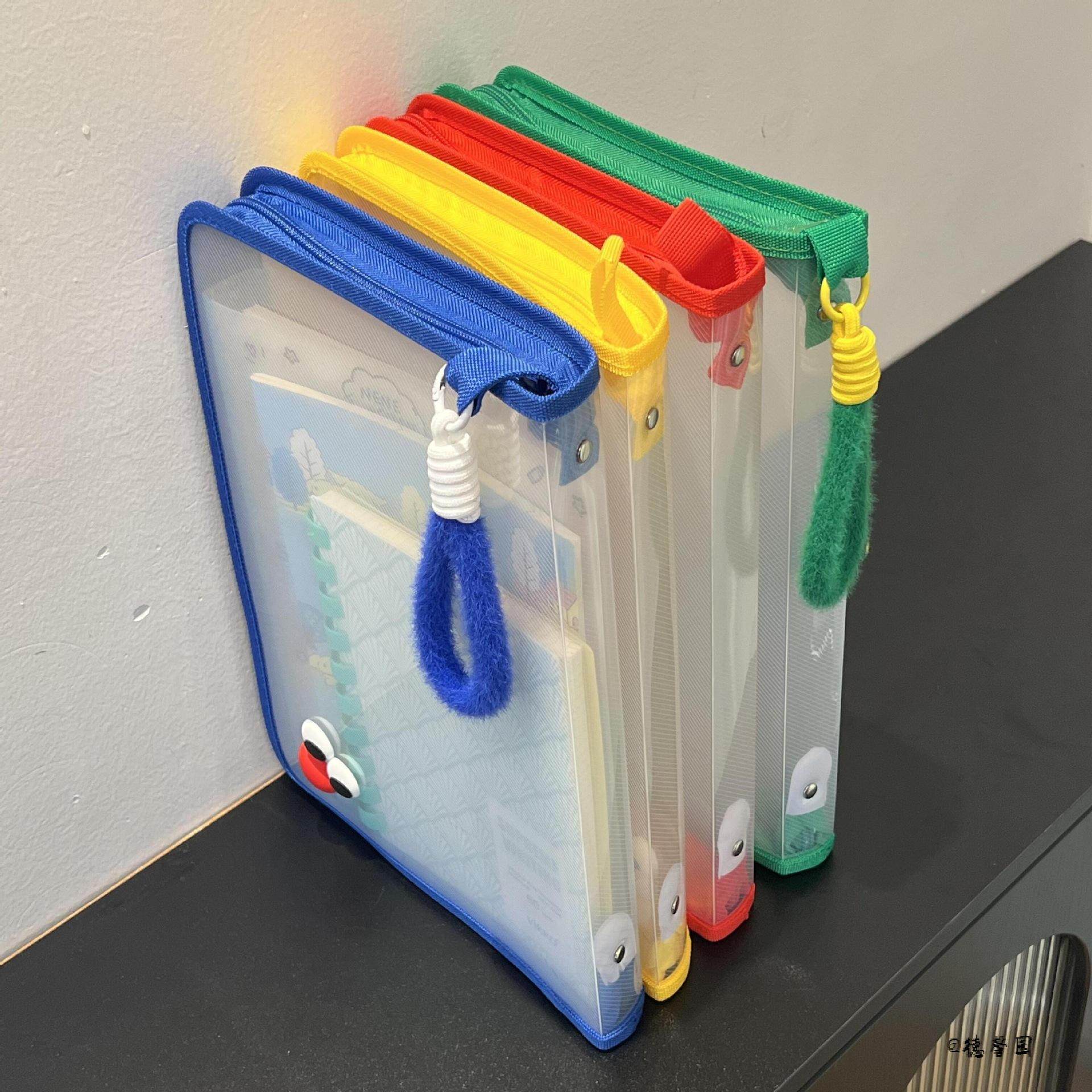 学生可装课本多巴胺手提大容量透明加厚收纳袋防水拉链式多功能,收纳整理,绘本/图书收纳袋,淘宝优惠券,粉丝福利购,淘宝优惠卷