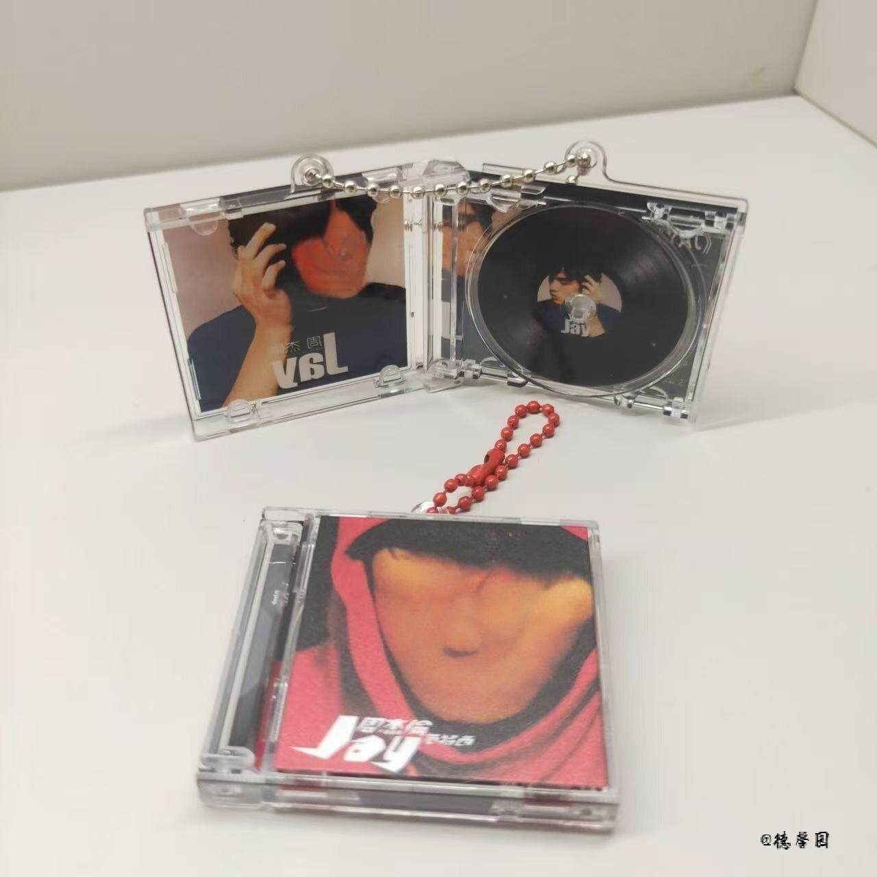 演唱会专辑CD盘挂件透明小CD盒迷你联动动漫周边钥匙扣塑料
