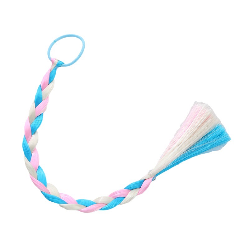 辫子炫彩diy三股辫假发创意女童可爱七彩编发糖果色梦幻手工