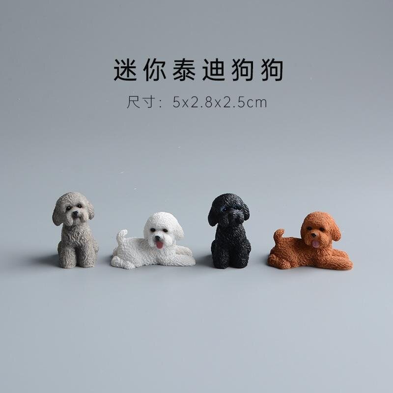 玩具狮犬装饰用品小狗狗车载车内摆件动物模型比熊犬呆萌家居迷你