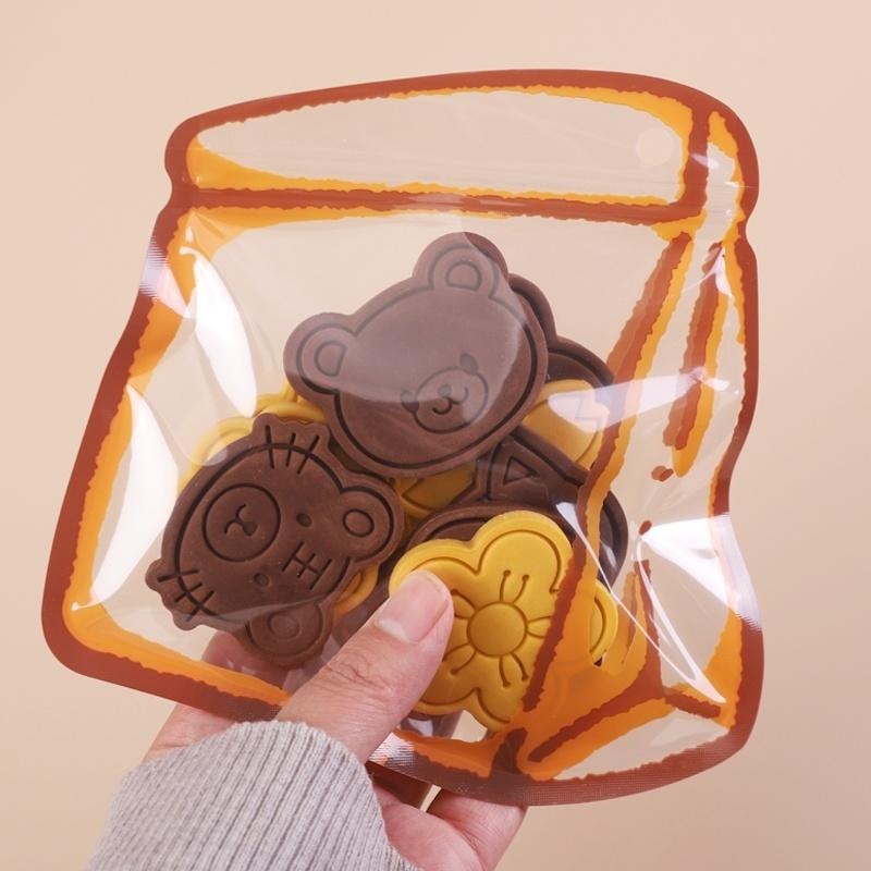 小清新食品零食袋糖果密封按压曲奇饼干送人手工透明包装袋加厚