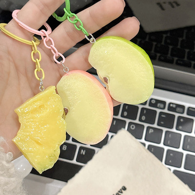 仿真青苹果片菠萝包包挂件礼物