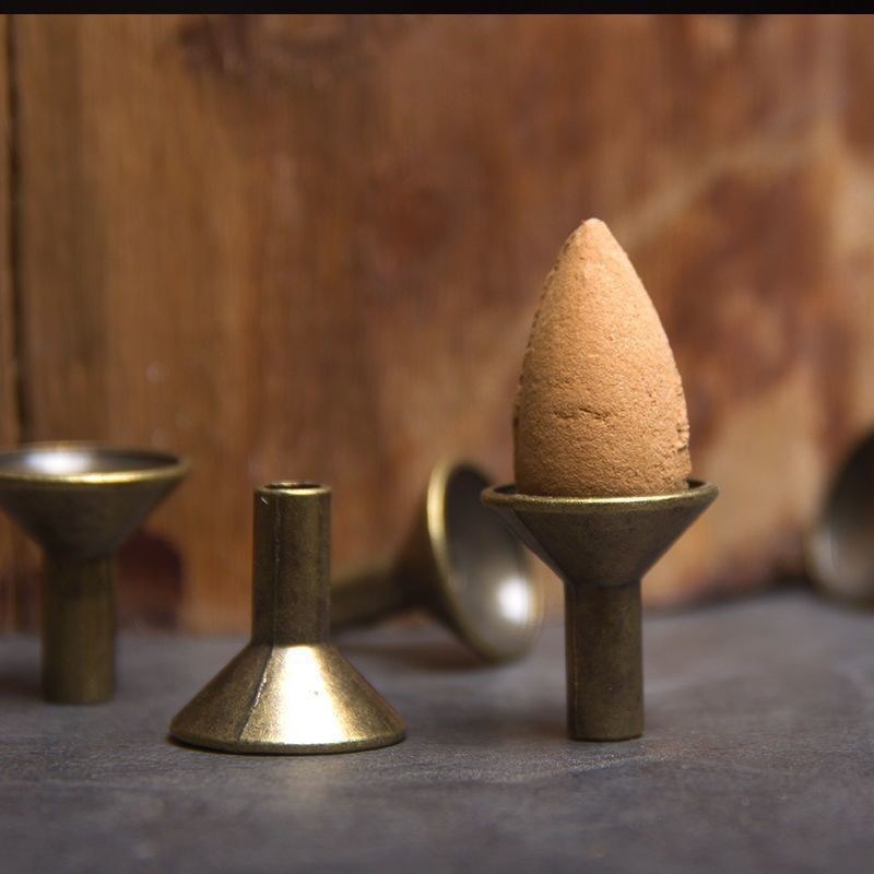 倒流香黄铜嘴铜底座檀香件导流香