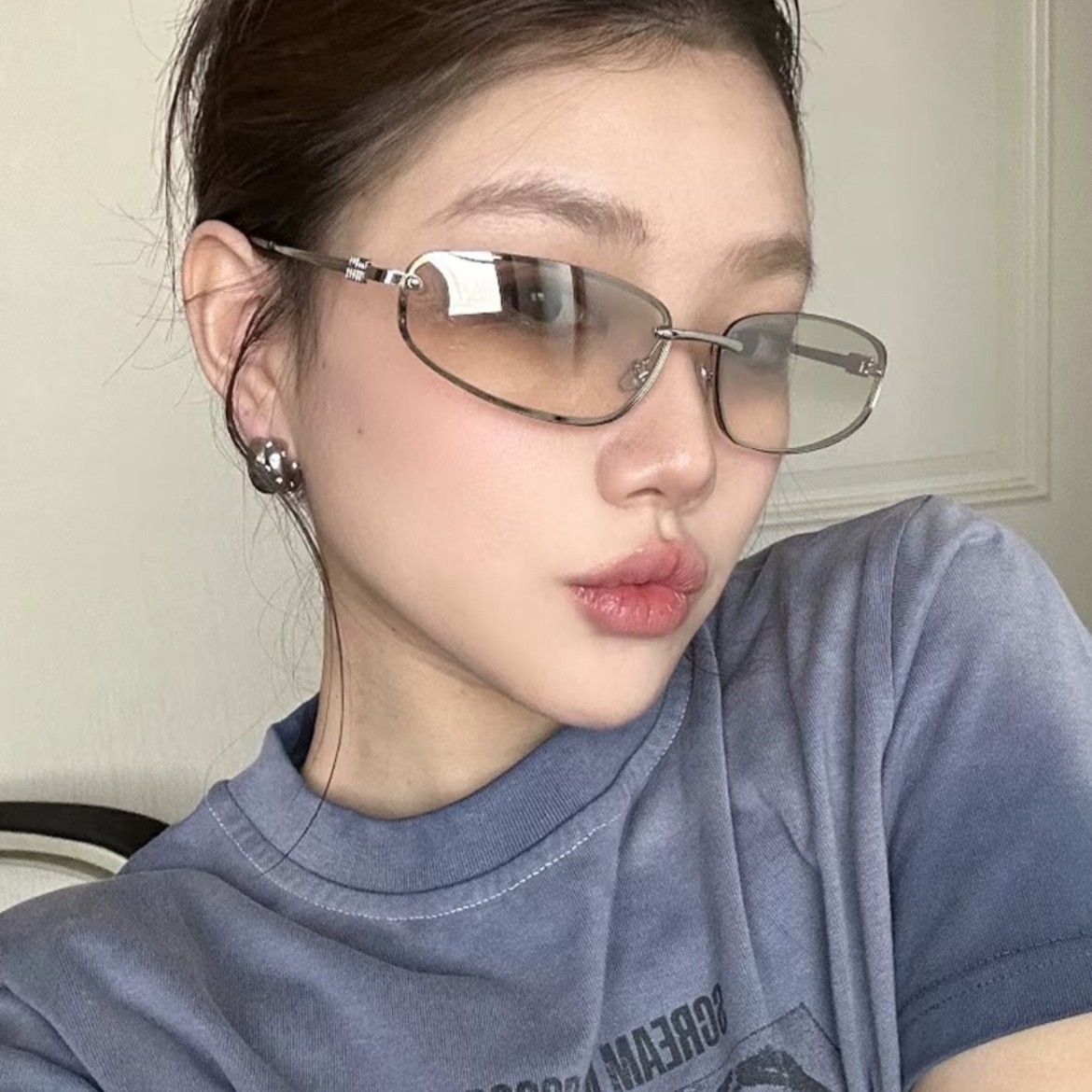 大脸加宽遮颧骨太阳眼镜凹造型