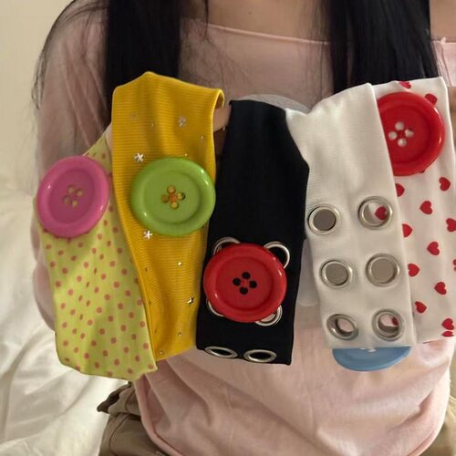 发饰圆点少女弹力可爱宽边波点