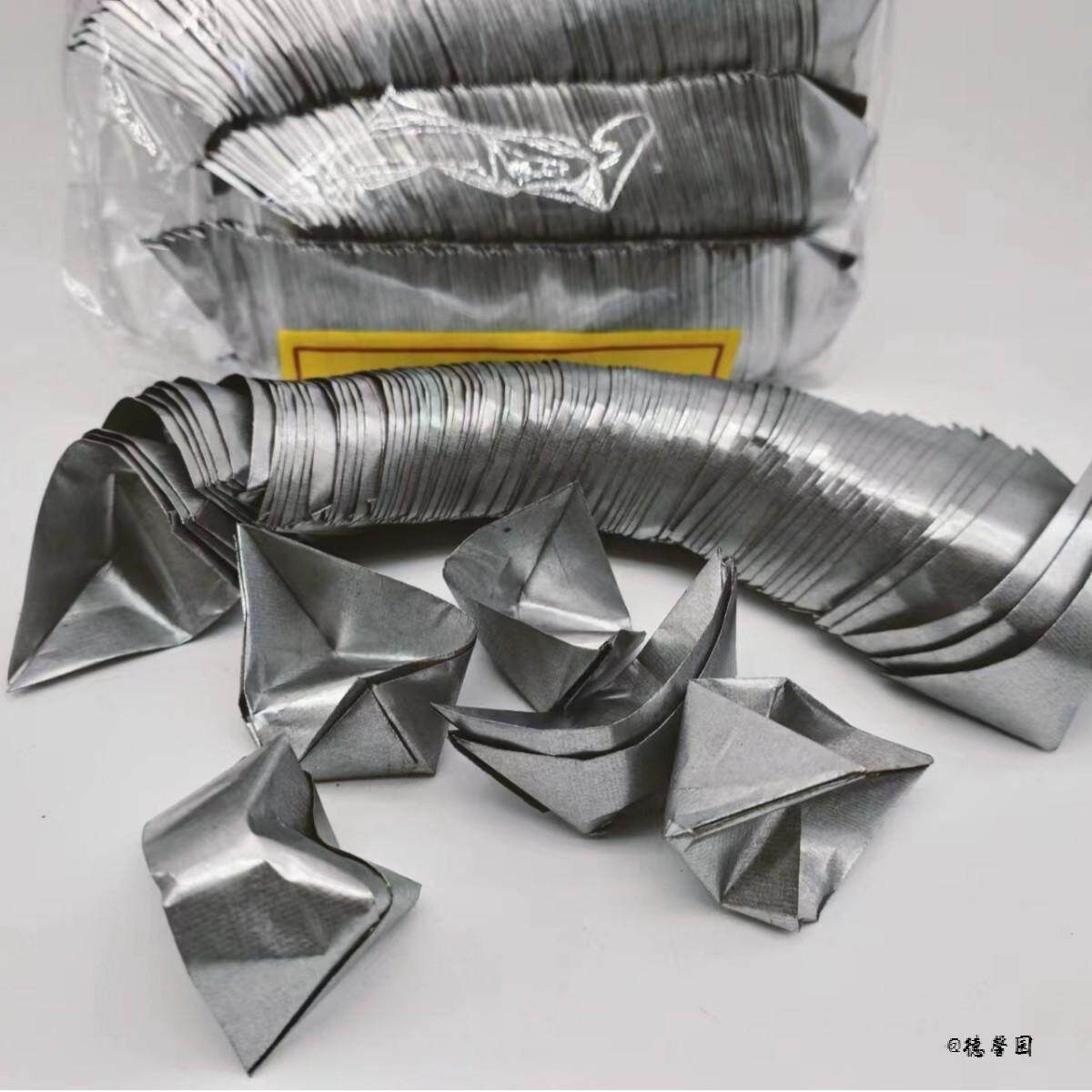 锡箔元宝金银500只绍兴元宝手工折成品烧纸钱特黄灰锡箔批发