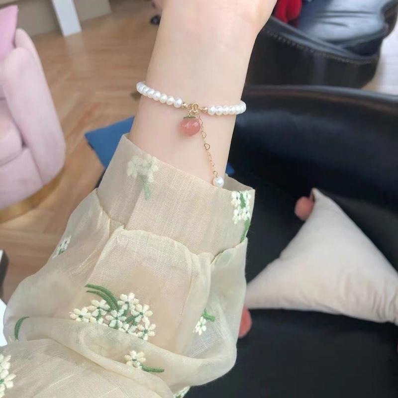 气质福牌情侣珍珠手链女ins