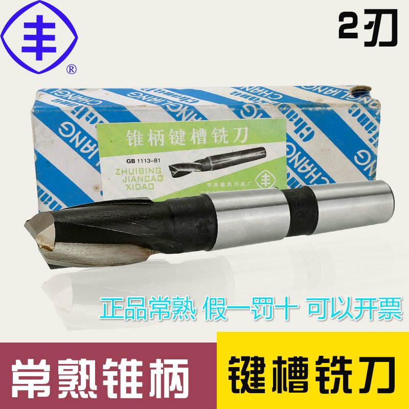 正品常熟丰字牌锥柄键槽铣刀锥键铣刀高速钢HSS 二刃立铣刀