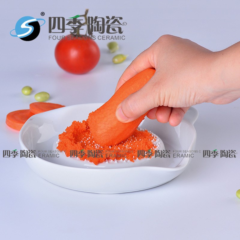 宝宝婴儿辅食研磨盘大号陶瓷双口菜泥肉泥蒜泥水果泥防滑研磨器