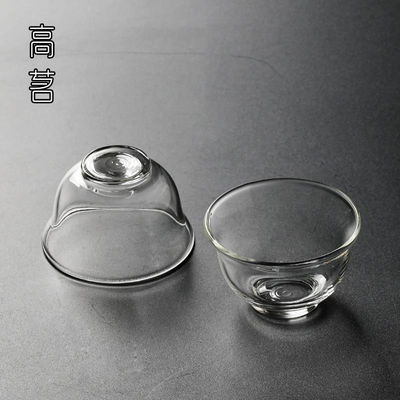 玻璃小茶杯6只装功夫茶茶具家用客杯茶碗透明套装品茗杯喝茶杯子
