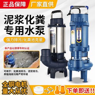 泥浆污水电泵220V家用化粪池养殖场工地鱼塘清淤泥排污380V高扬程