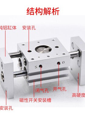 气动手指气缸阔型开闭平行夹爪MHL2-10D/16D/20D/25D32D40D/D1/D2