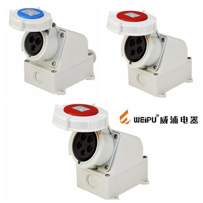 WEIPU威浦16A3芯4芯5芯明装高壳插座 TYP6602 6619 6624 防水IP65
