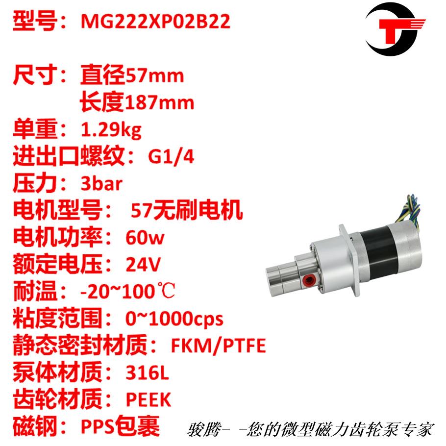 MG222XP02B22微型磁力齿轮不锈钢耐腐蚀膏霜液通用泵