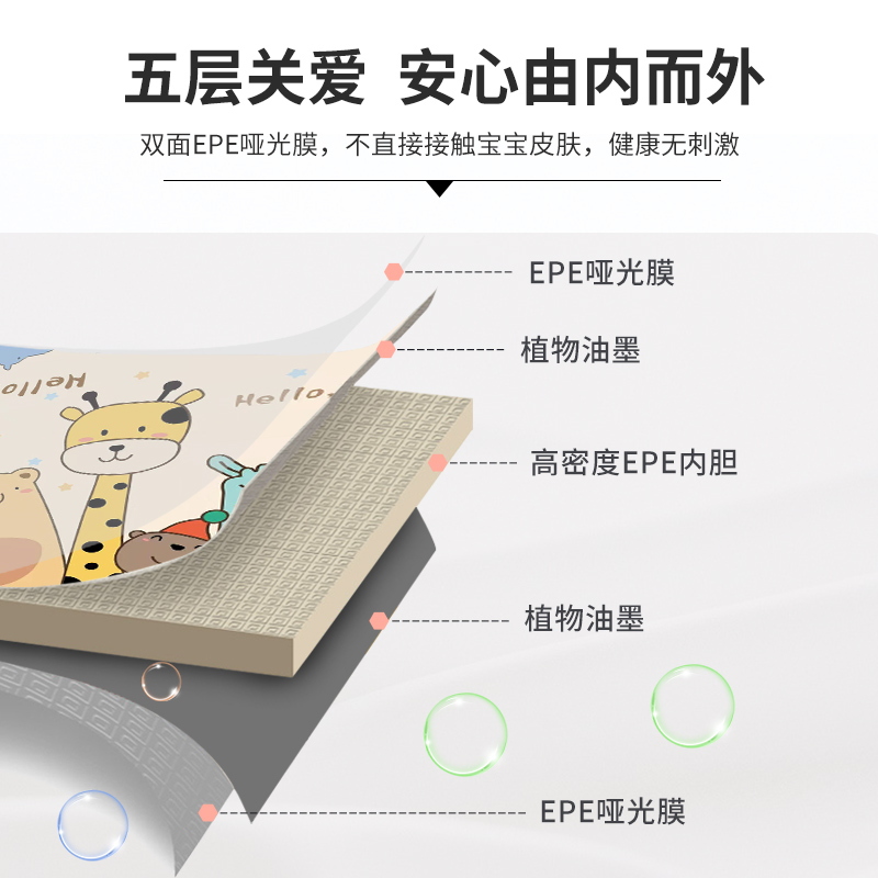 宝宝爬行垫婴儿无味爬爬垫加厚家用防潮折叠拼接儿童泡沫地垫