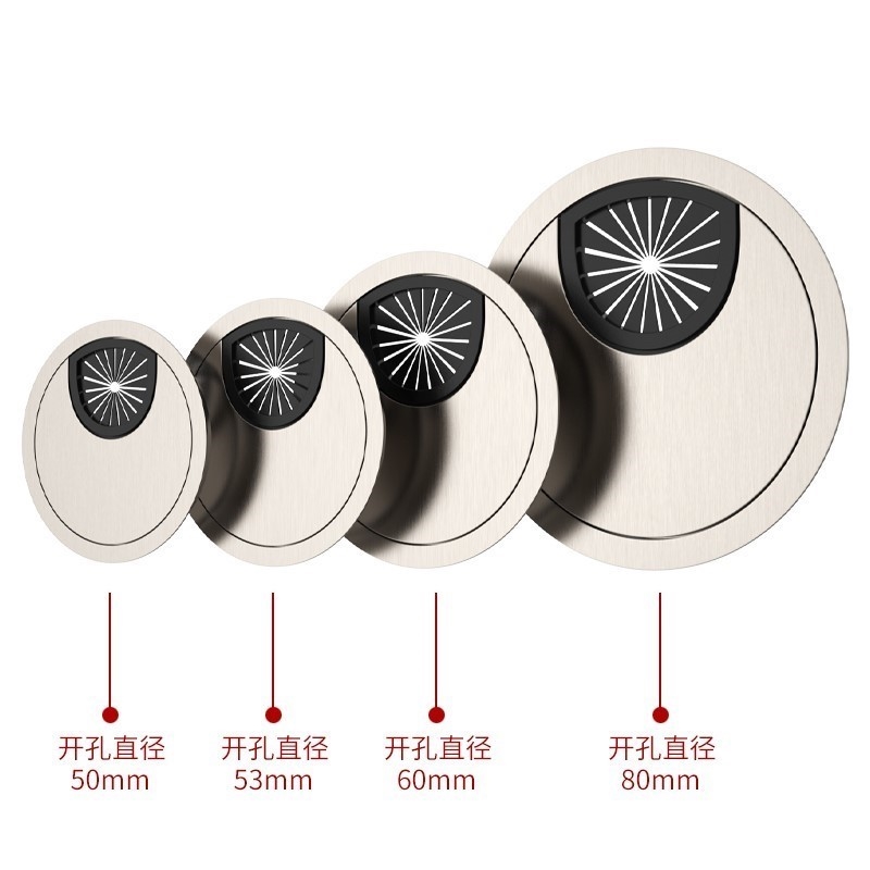 合金理线盒50 53 60 80mm电脑办公桌洞走理线盒金属穿线孔线盖盒
