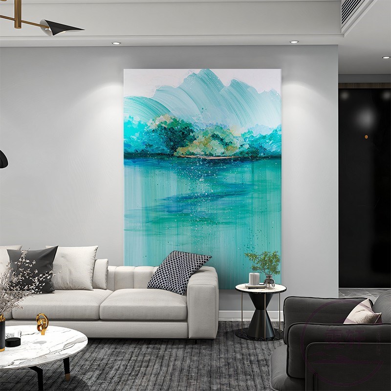 纯手绘油画抽象风景客厅餐桌装饰画沙发背景墙挂画玄关卧室壁画