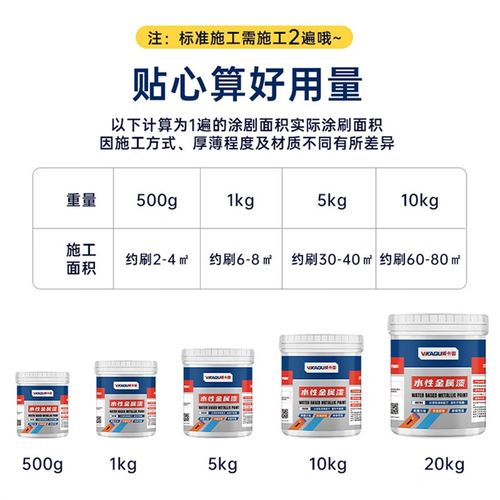 威卡固水性金属漆工业漆改色护栏铁艺镀锌管围栏防锈防水油漆涂料