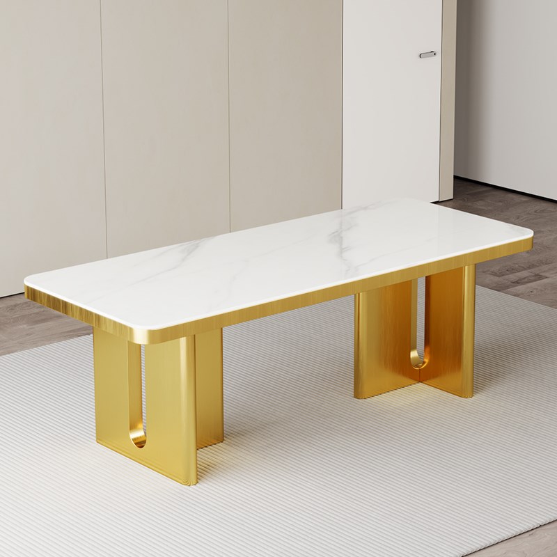 轻奢铁艺碳素钢不锈钢岩板大理石餐桌茶桌办公桌金属桌腿桌脚支架