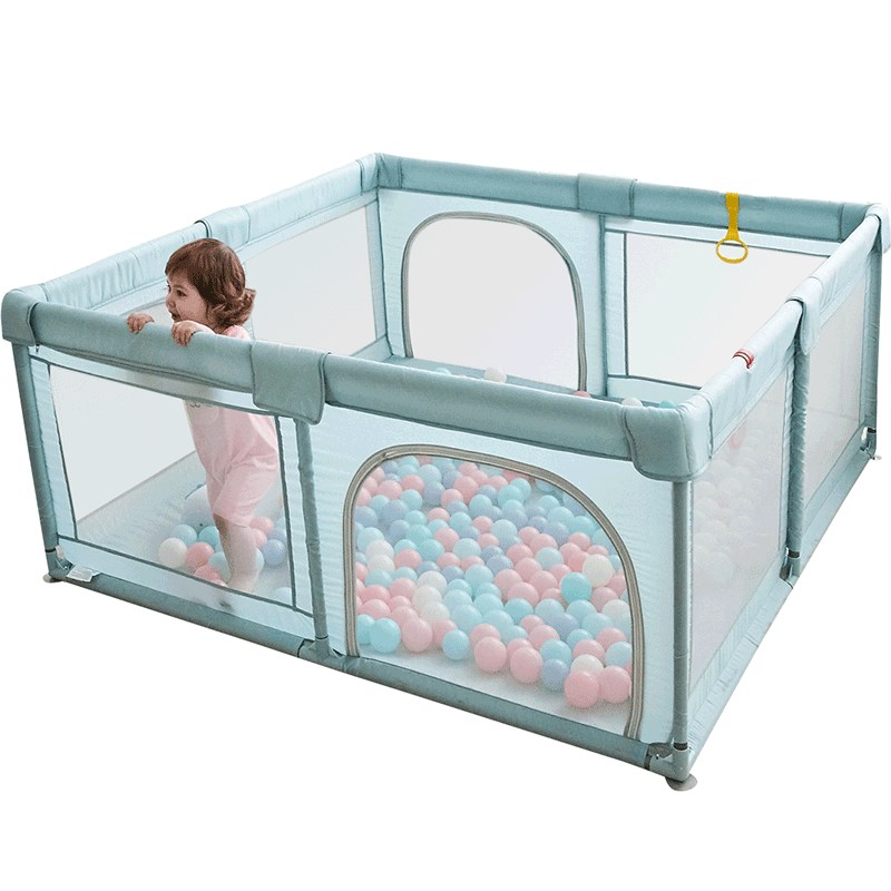 宝宝游戏围栏儿童地上防护栏婴儿爬行垫室内家用栅栏网布安全乐园