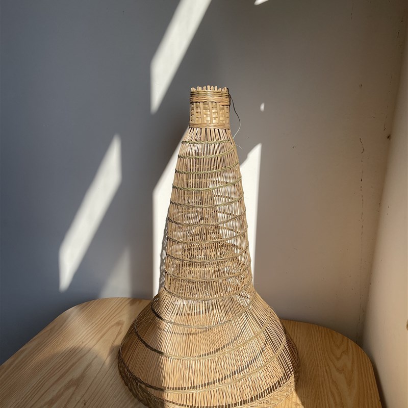 手工倒须喇叭口竹编鱼篓泥鳅黄鳝笼怀旧装饰农家送礼(小号)天然