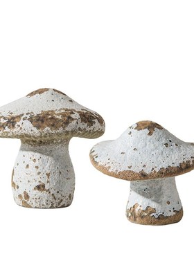 复古中式侘寂风陶瓷南瓜蘑菇摆件样板间民宿酒店花器做旧佛头装饰