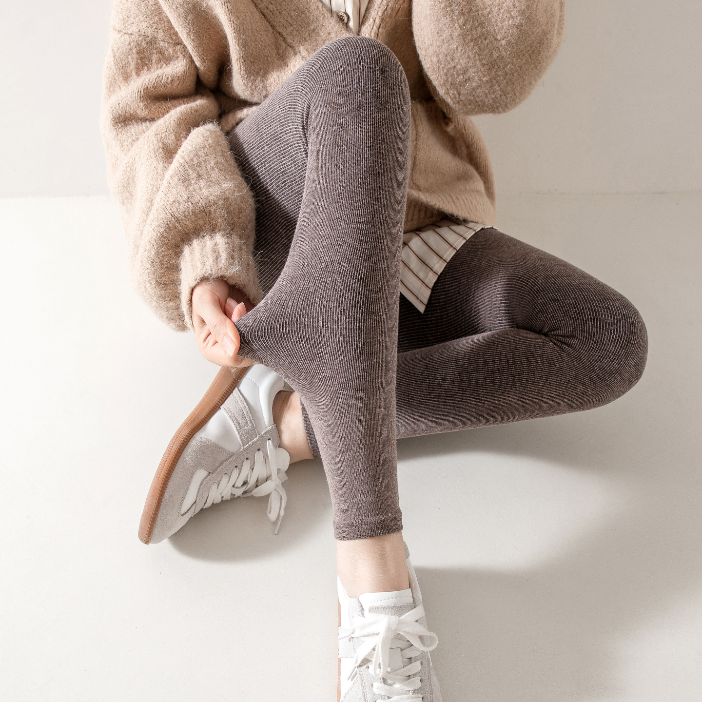 【穿出超模腿】竖条纹打底裤新款