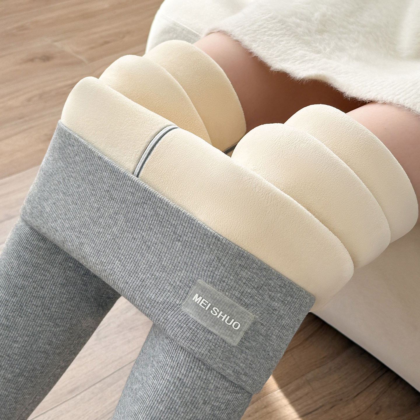 羊羔绒螺纹打底裤女2025新款冬外穿九分裤加绒加厚特厚显瘦保暖裤,女装/女士精品,打底裤,淘宝优惠券,粉丝福利购,淘宝优惠卷