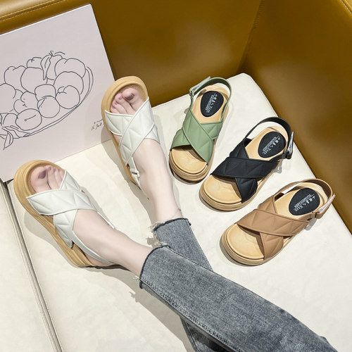 凉拖鞋女夏季厚底室外海边沙滩鞋