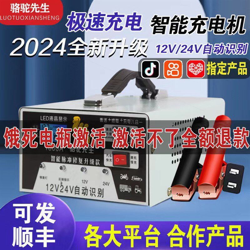 德国进口汽车电瓶充电器12V24V伏农用车蓄电池纯铜全智能通用型自