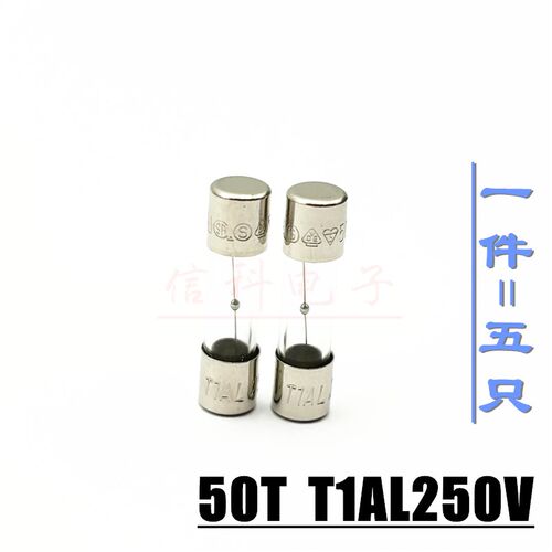好利来HOLLY延时慢熔断玻璃保险丝管50T-010H带锡球5*20 T1AL250V