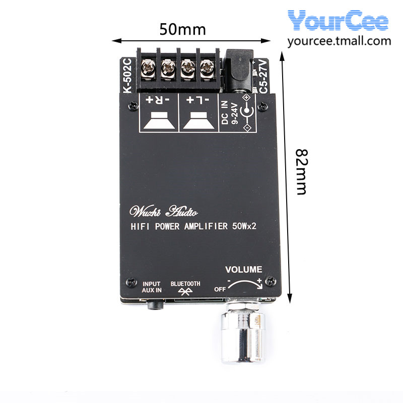 ZK-502C HIFI级2.0立体声蓝牙数字功放板TPA3116 50W*2音箱音频