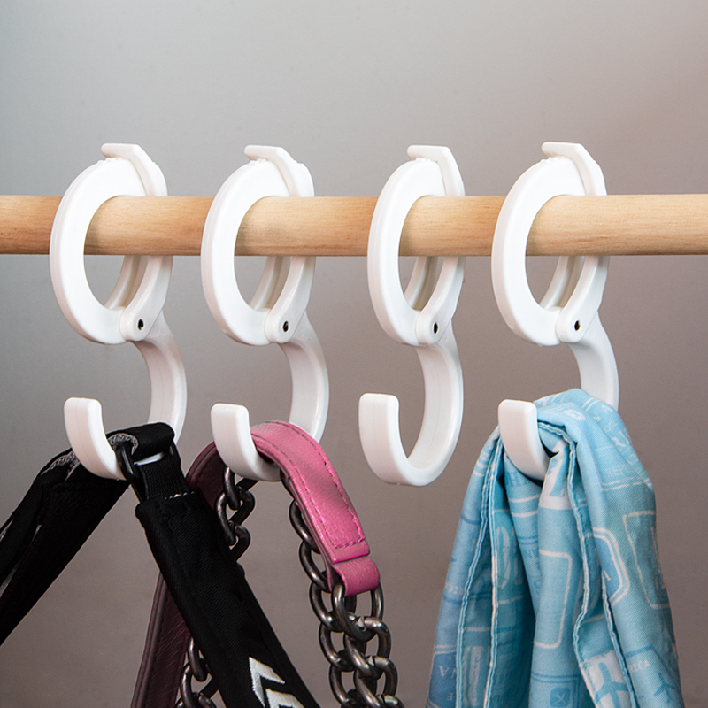 晾衣杆防风晒衣钩塑料卡扣式固定钩厨房挂杆活动钩宝宝手推车挂钩