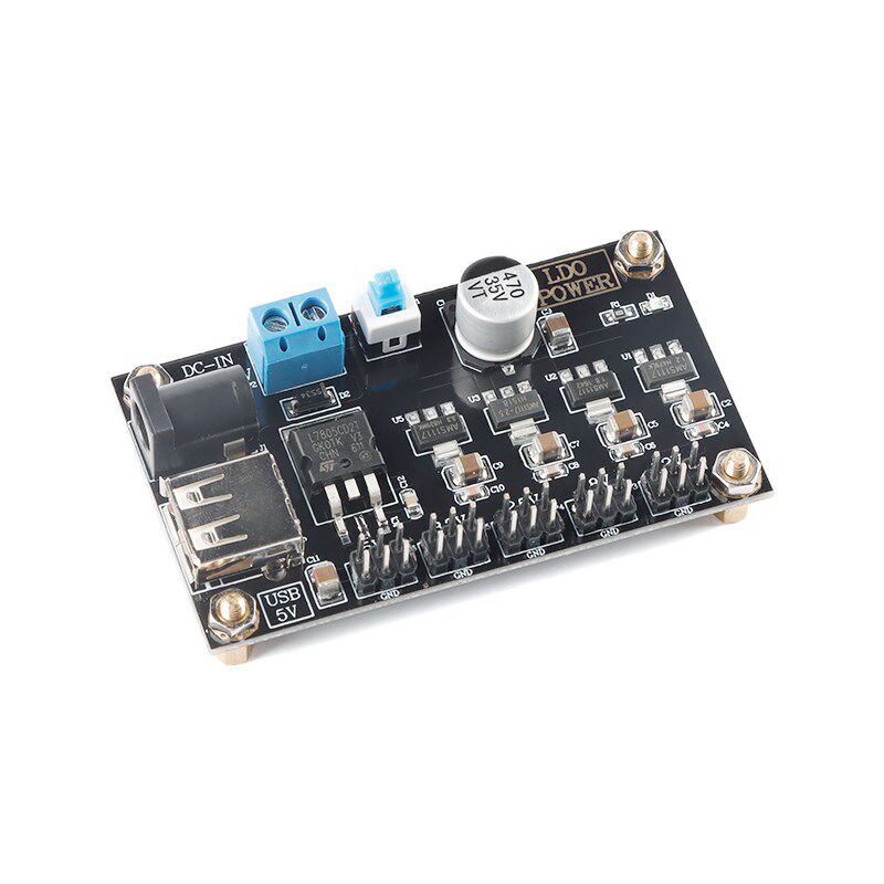 LM7805多路线性稳压电源模块 6~9V转1.2/1.8/2.5/3.3/5V电压输出