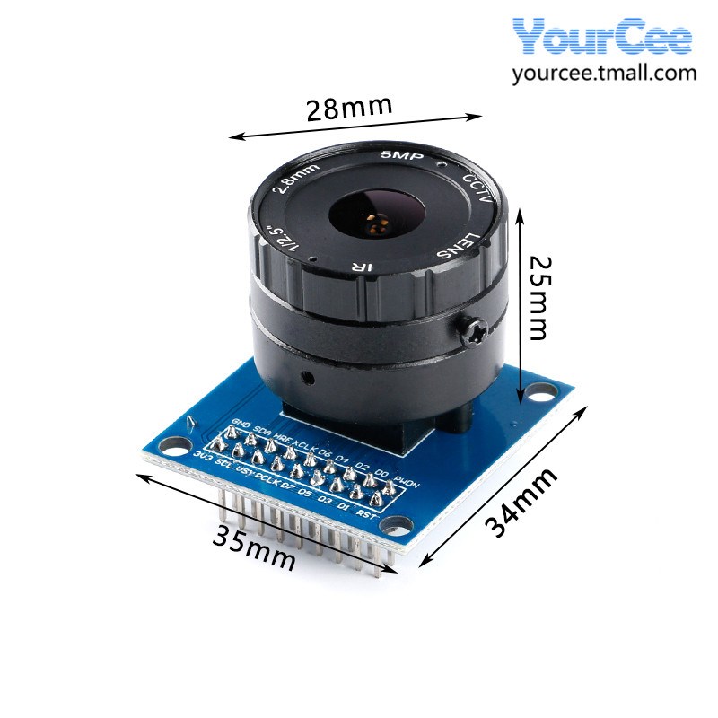 可调微距OV7670摄像头模块CMOS图像传感器SCCB总线CS金属转接口