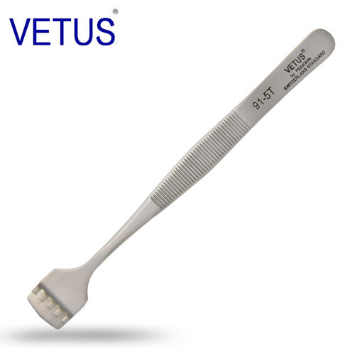 VETUS正品91-T系列有齿晶元镊子 高精密防酸防磁不锈钢硅晶片夹取