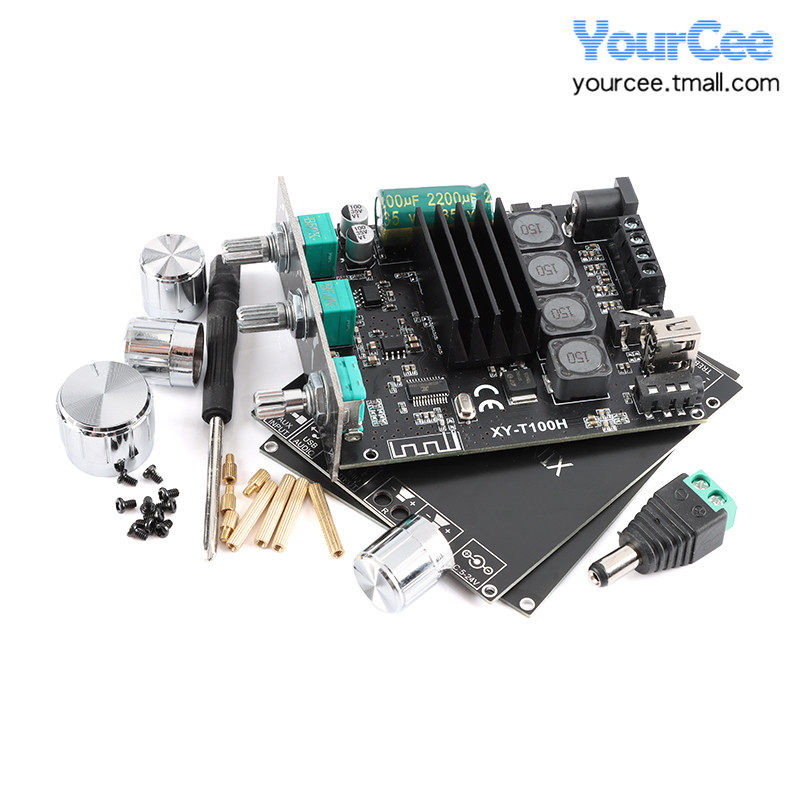 XY-T100H 100W*2蓝牙5.0带前级高低音调节立体声数字功放板模块