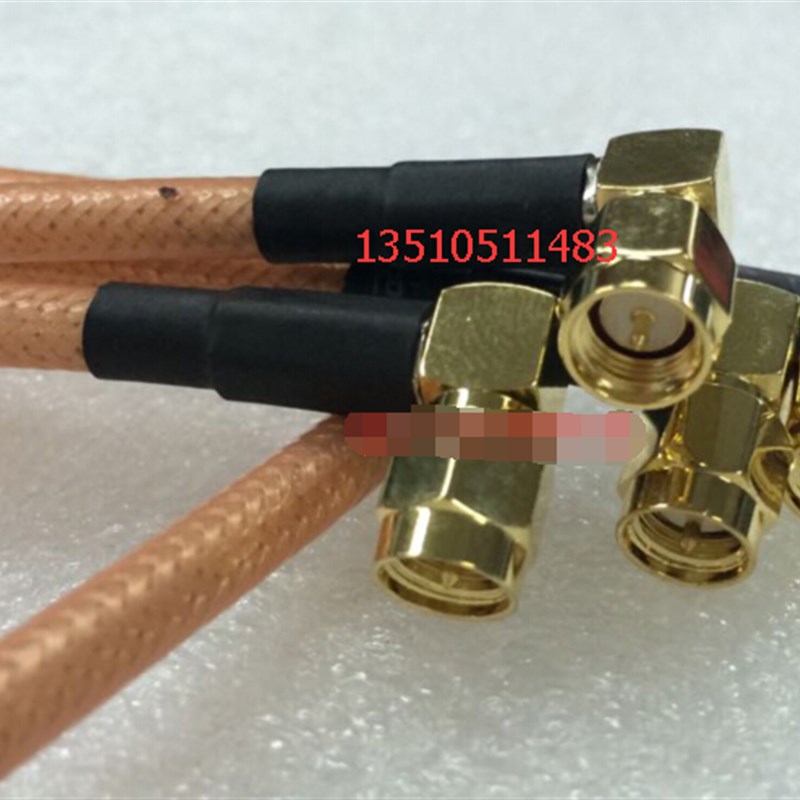 RG142射频SMA-JJW同轴特氟龙AP跳线 高频SMA公对公弯头50欧姆馈线