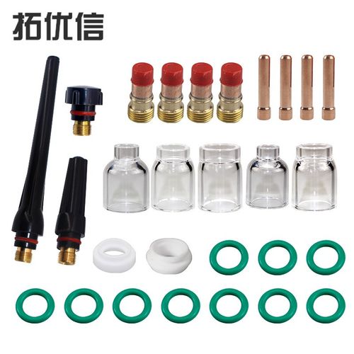 28 件/套 新款 Pyrex TIG 焊枪气体透镜适用于 WP-17/18/26 焊枪