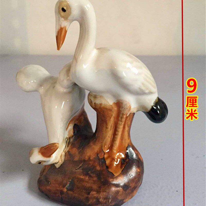 白鹤仙鹤微型山水盆景鱼缸造景陶瓷配件小假山摆件鱼缸装饰品图片