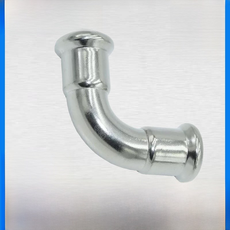 304薄壁不锈钢欧标单卡压90度弯头等径弯头德标饮用水管配件316L