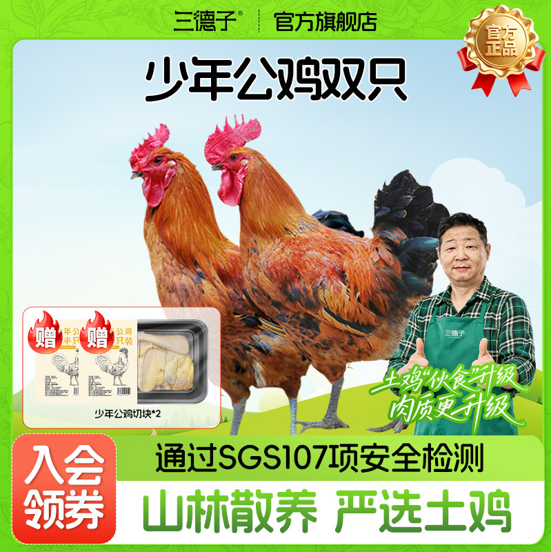 三德子好甄选少年公鸡【送切块装】 农家散养土鸡小公鸡新鲜现杀