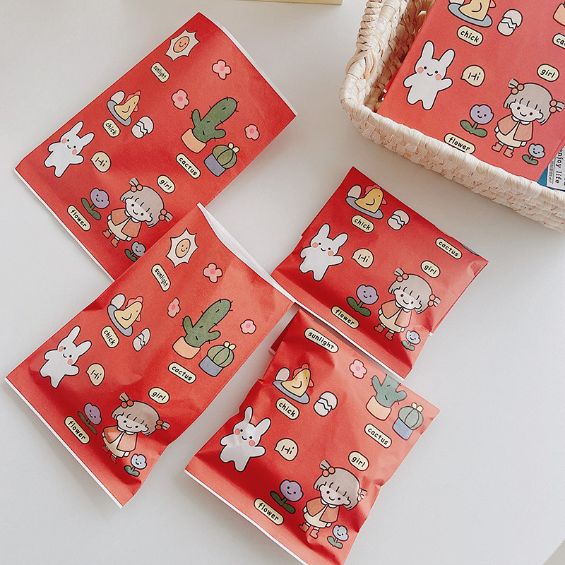 ins风可爱软萌狗fommy女孩卡通纸袋文具口罩收纳袋烘焙包装袋