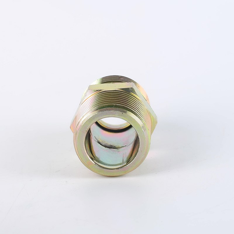 扩口外丝直通液压油管接头镀彩锌英美制D型过渡接头高压油管直接