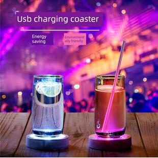 Led发光杯垫鸡尾酒发光底座灯垫调酒灯垫酒吧杯垫灯座酒垫