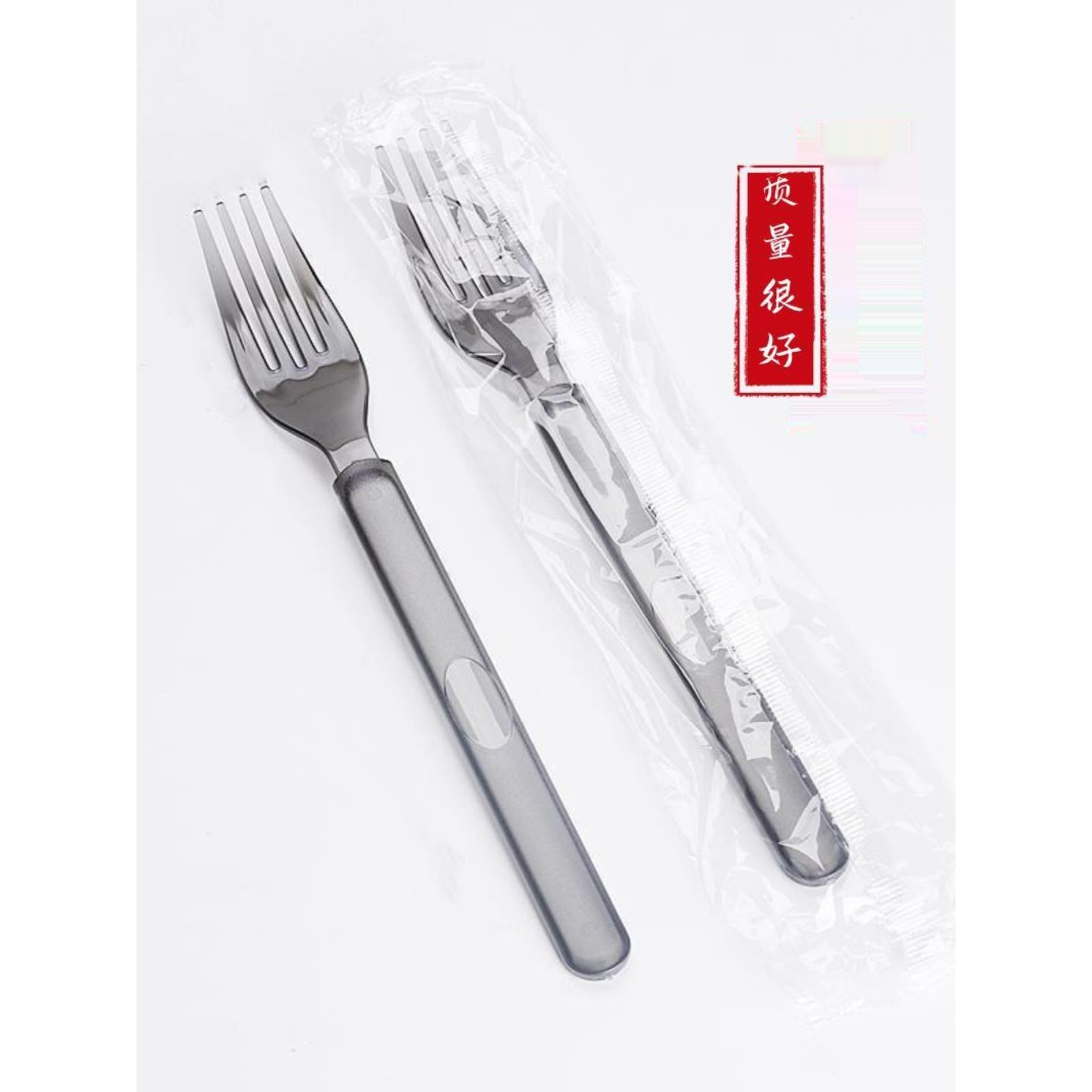 【品牌正品】一次性叉子勺子独立包装水果叉沙拉叉食品级塑料勺外