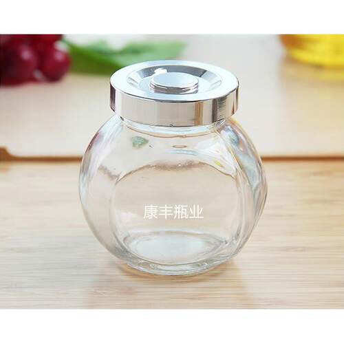 【官方正品】180ml扁鼓瓶糖果罐大中小号玻璃储物罐收纳玻璃罐密