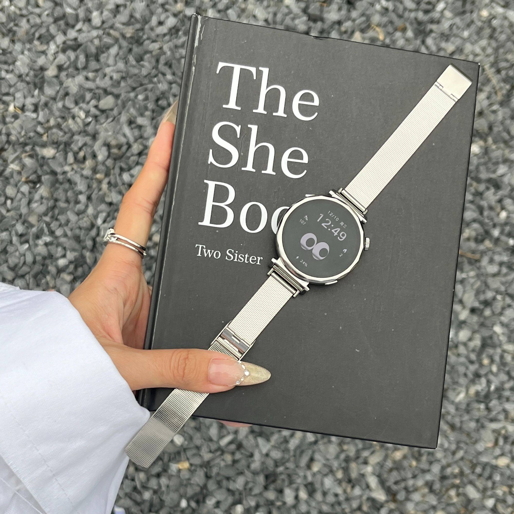 美派适用华为GT6手表表带GT5/4华为watch5猫眼竹节金属女高级感新款韩系风格手镯腕带老钱气质金属百搭高级